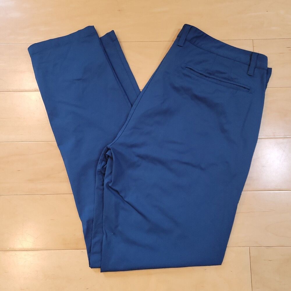 Rhone Men's 36x 31.5 Commuter Pants Stretch Slim Straight Blue 100036